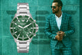  Shop Authentic Emporio Armani Diver Chronograph Green Dial Silver Steel Strap Watch For Men - AR11500 - Luxxuri