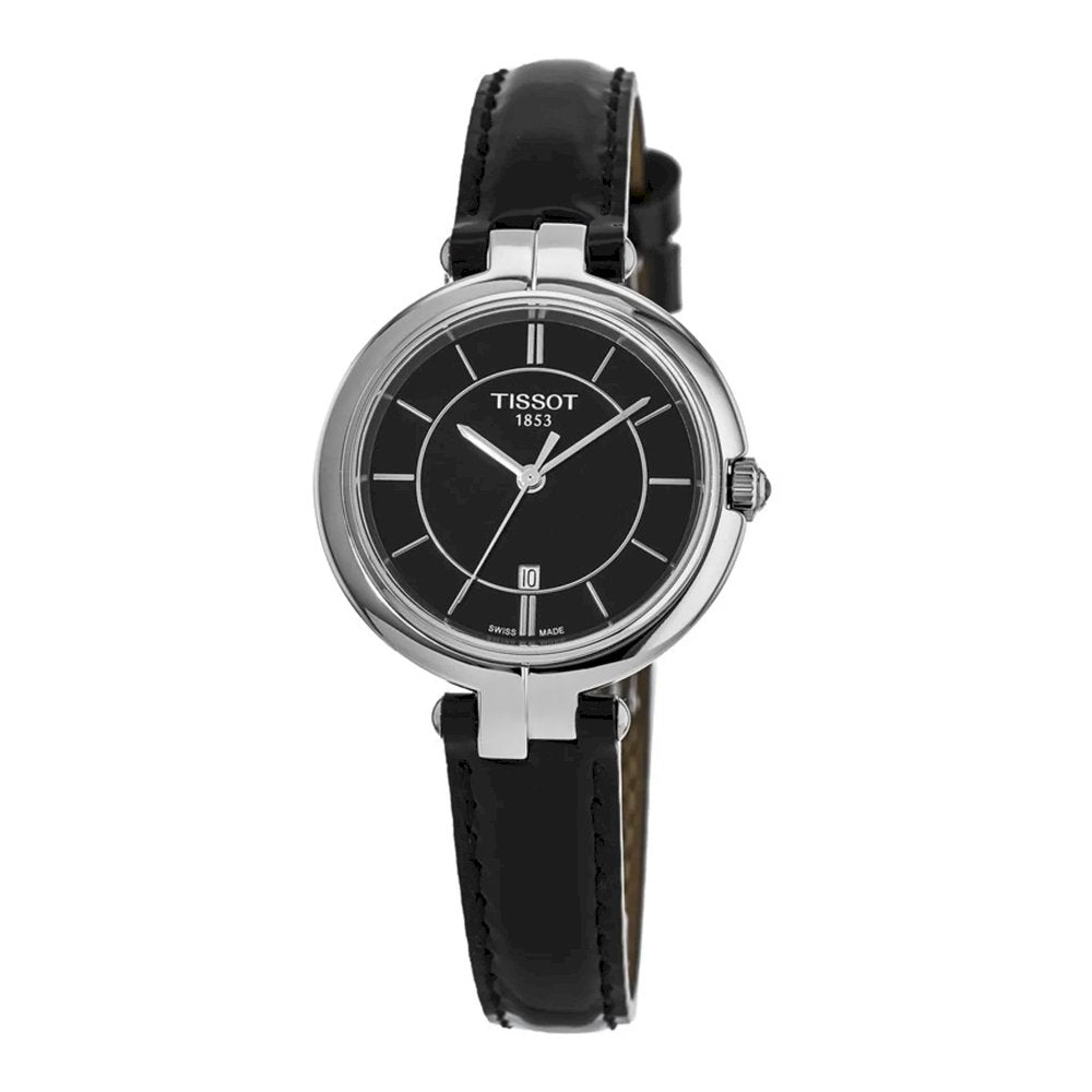  Shop Authentic Tissot T Lady Flamingo Black Dial Black Leather Strap Watch For Women - T094.210.16.051.00 - Luxxuri