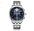 Citizen Eco Drive Chronograph Blue Dial Silver Steel Strap Watch For Men - AT2140-55L