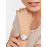  Shop Authentic Bvlgari LVCEA Diamonds Silver Mother of Pearl Dial Silver Leather Strap Watch for Women - LVCEA103367 - Luxxuri