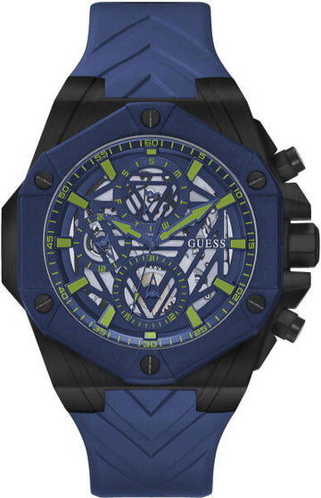  Shop Authentic Guess Formula Multifunction Blue Dial Blue Silicone Strap Watch For Men - GW0579G3 - Luxxuri