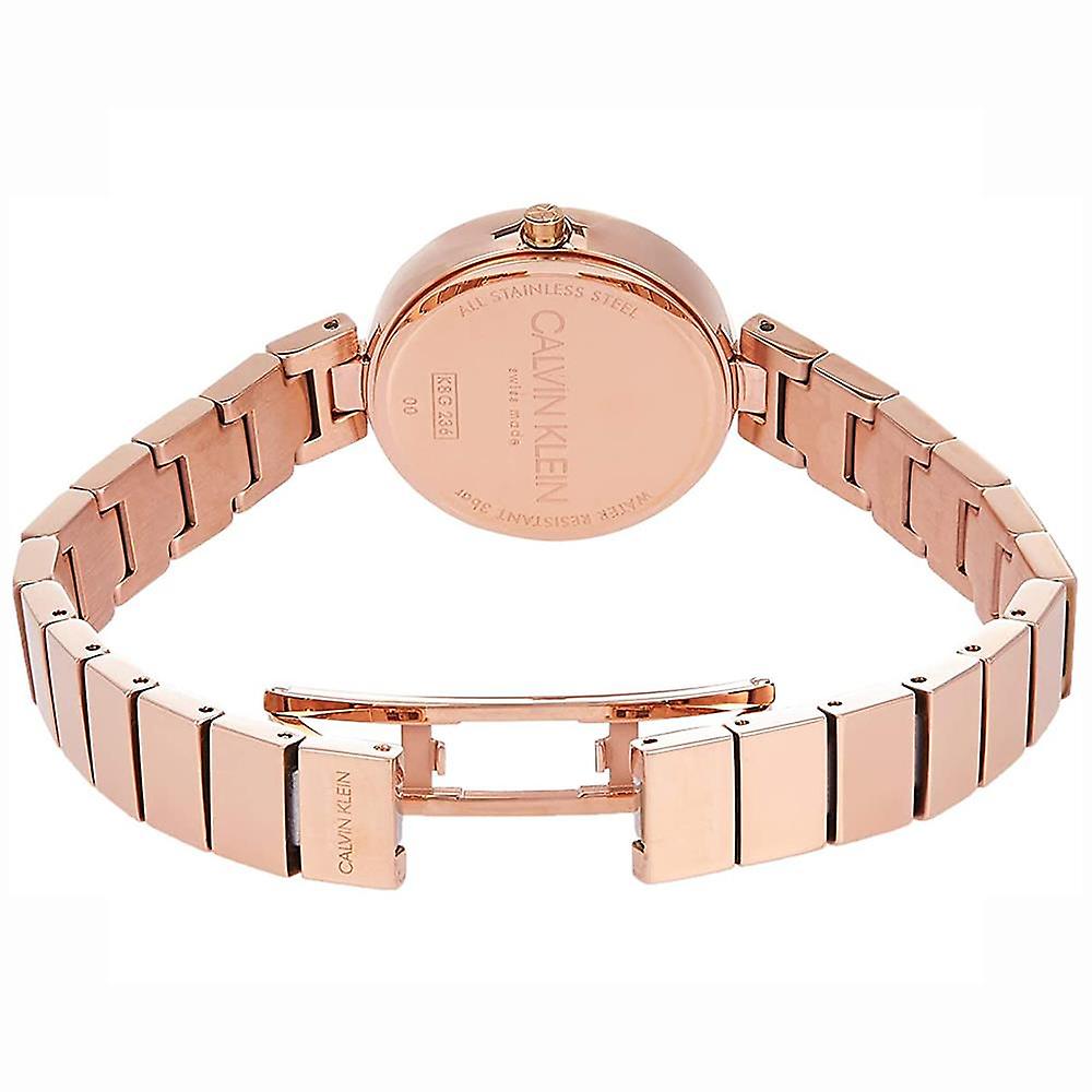  Shop Authentic Calvin Klein Authentic White Dial Rose Gold Steel Strap Watch for Women - K8G23646 - Luxxuri