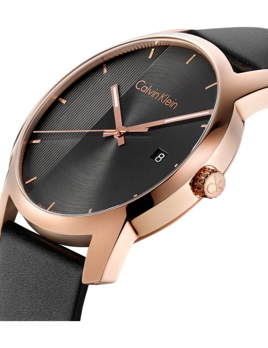  Shop Authentic Calvin Klein City Quartz Grey Dial Black Leather Strap Watch for Men - K2G2G6C3 - Luxxuri