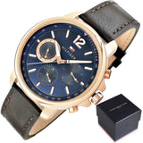  Shop Authentic Tommy Hilfiger London Chronograph Blue Dial Brown Leather Strap Watch for Men - 1791532 - Luxxuri