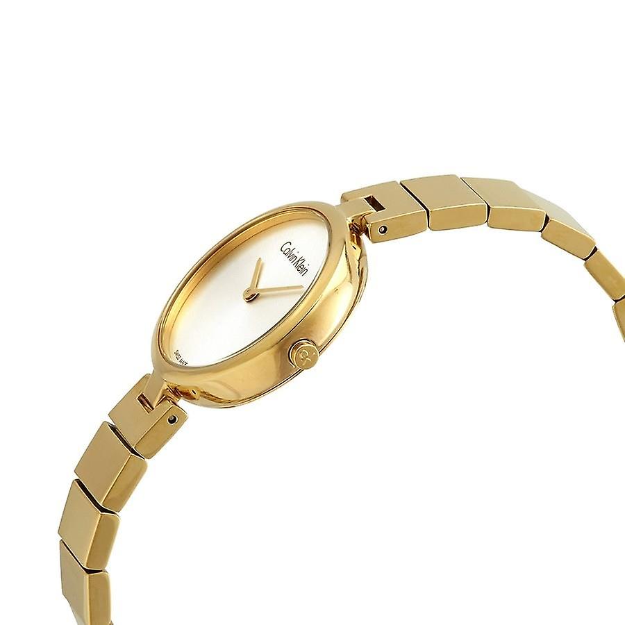  Shop Authentic Calvin Klein Authentic Silver Dial Gold Steel Strap Watch for Women - K8G23546 - Luxxuri