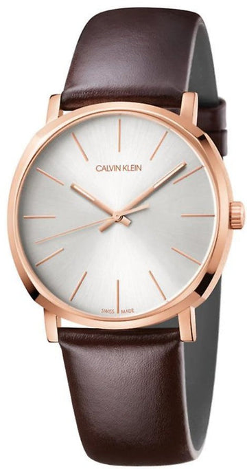  Shop Authentic Calvin Klein Posh Silver Dial Brown Leather Strap Watch for Men - K8Q316G6 - Luxxuri