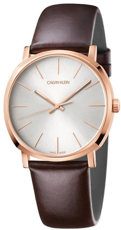  Shop Authentic Calvin Klein Posh Silver Dial Brown Leather Strap Watch for Men - K8Q316G6 - Luxxuri