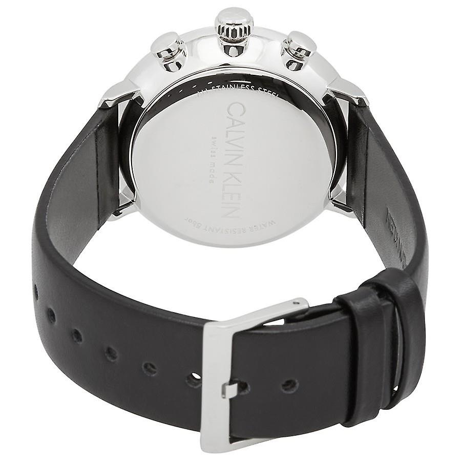 Shop Authentic Calvin Klein Evan Black Dial Black Leather Strap Watch for Men - K7B211CZ - Luxxuri