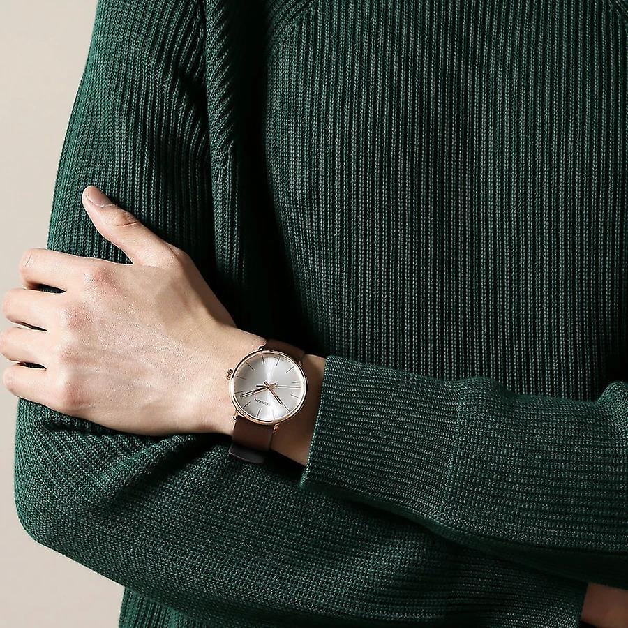  Shop Authentic Calvin Klein Posh Silver Dial Brown Leather Strap Watch for Men - K8Q316G6 - Luxxuri