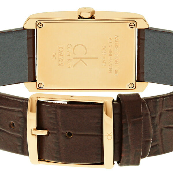  Shop Authentic Calvin Klein Window White Dial Brown Leather Strap Watch for Women - K2M23620 - Luxxuri