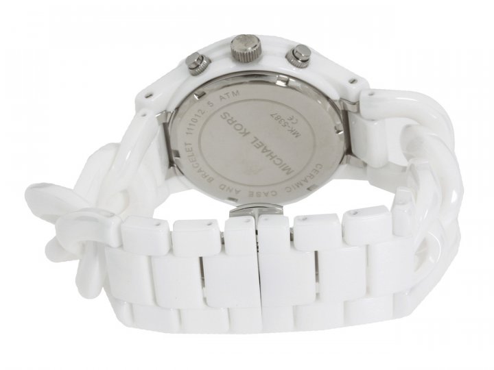Michael Kors Ceramic White Dial White Steel Strap Watch for Women - MK5387