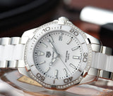  Shop Authentic Tag Heuer Aquaracer Diamonds White Dial Two Tone Steel Strap Watch for Women - WAY131H.BA0914 - Luxxuri