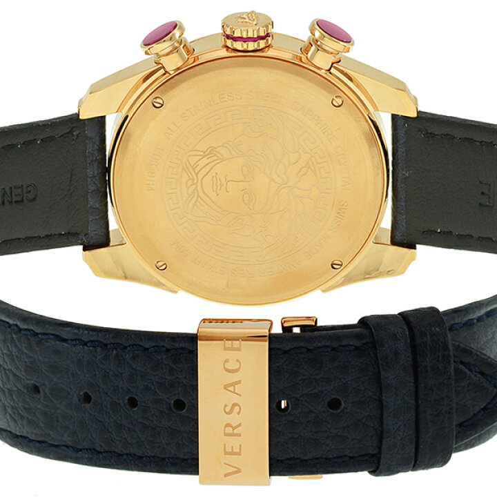  Shop Authentic Versace V-Ray Blue Chronograph Blue Dial Blue Leather Strap Watch for Men - VDB030014 - Luxxuri