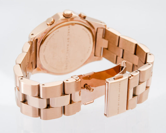  Shop Authentic Marc Jacobs Blade Chronograph Brown Dial Rose Gold Steel Strap Watch for Women - MBM3308 - Luxxuri