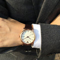  Shop Authentic Emporio Armani Luigi White Dial Brown Leather Strap Watch For Men - AR2502 - Luxxuri