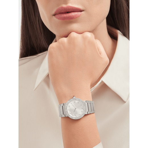  Shop Authentic Bvlgari Bvlgari Bvlgari Lady Diamonds Silver Dial Silver Steel Strap Watch for Women - BVLGARI103696 - Luxxuri