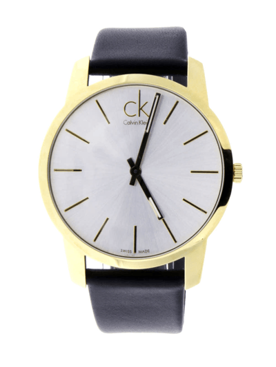  Shop Authentic Calvin Klein City Silver Dial Black Leather Strap Watch For Men - K2G21520 - Luxxuri