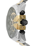  Shop Authentic Diesel Mega Chief Chronograph Black Dial Two Tone Steel Strap Watch For Men - DZ4581 - Luxxuri