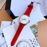  Shop Authentic Tissot Couturier Lady Silver Dial Red Leather Strap Watch for Women - T035.210.16.031.01 - Luxxuri