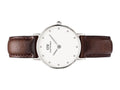  Shop Authentic Daniel Wellington Classy Bristol White Dial Brown Leather Strap Watch For Women - DW00100070 - Luxxuri