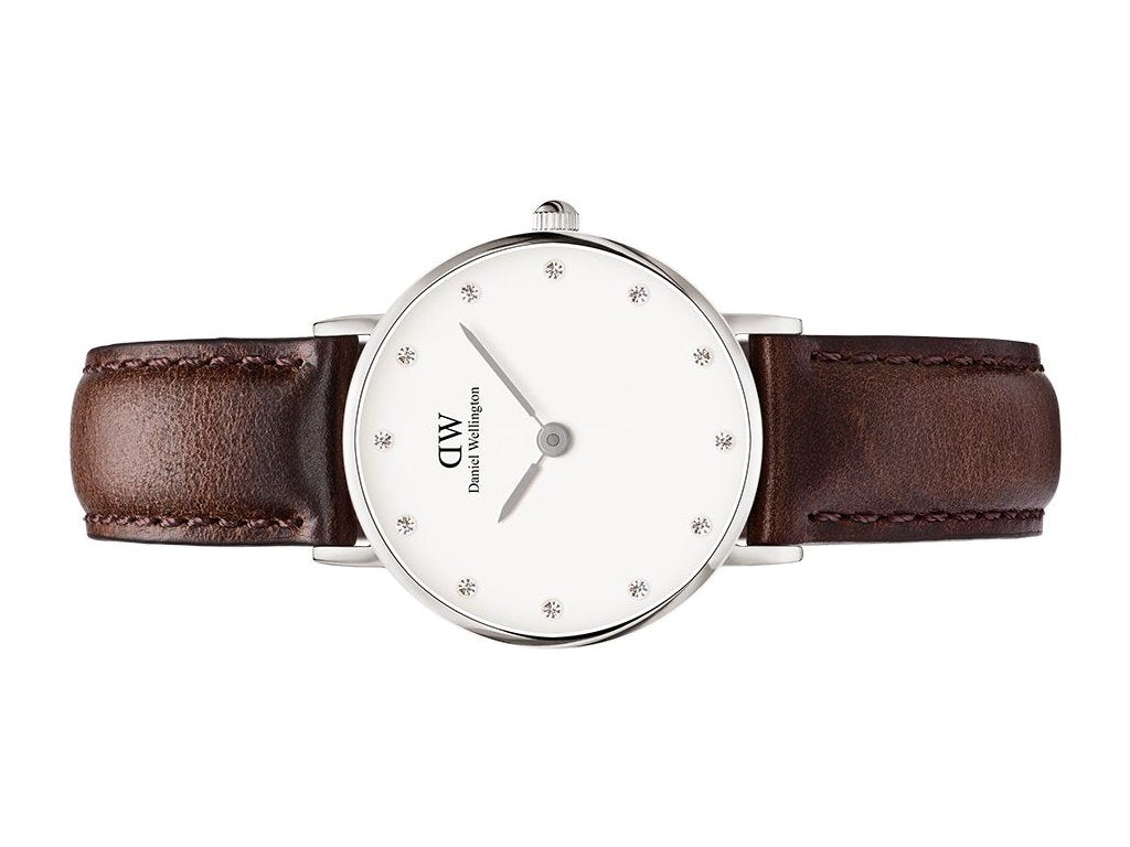  Shop Authentic Daniel Wellington Classy Bristol White Dial Brown Leather Strap Watch For Women - DW00100070 - Luxxuri