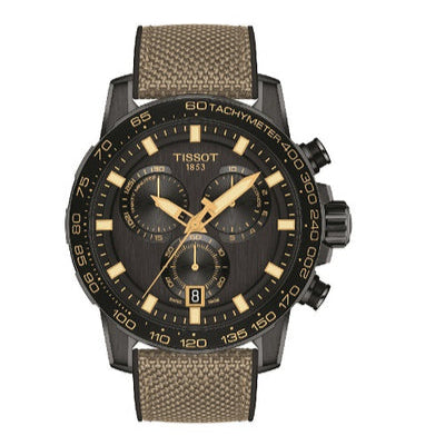  Shop Authentic Tissot Supersport Chrono Black Dial Beige Nylon Strap Watch For Men - T125.617.37.051.01 - Luxxuri