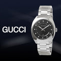  Shop Authentic Gucci GG2570 Diamonds Black Dial Silver Steel Strap Watch For Women - YA142404 - Luxxuri