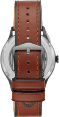  Shop Authentic Fossil Forrester Automatic Skeleton Grey Dial Brown Leather Strap Watch for Men - ME3178 - Luxxuri