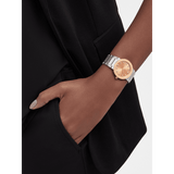  Shop Authentic Bvlgari Bvlgari Bvlgari Resort Limited Edition Diamonds Gold Dial Silver Steel Strap Watch for Women - BVLGARI103682 - Luxxuri