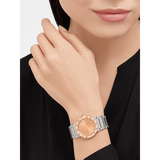  Shop Authentic Bvlgari Bvlgari Bvlgari Resort Limited Edition Diamonds Gold Dial Silver Steel Strap Watch for Women - BVLGARI103682 - Luxxuri