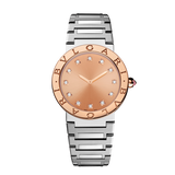 Shop Authentic Bvlgari Bvlgari Bvlgari Resort Limited Edition Diamonds Gold Dial Silver Steel Strap Watch for Women - BVLGARI103682 - Luxxuri