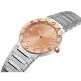  Shop Authentic Bvlgari Bvlgari Bvlgari Resort Limited Edition Diamonds Gold Dial Silver Steel Strap Watch for Women - BVLGARI103682 - Luxxuri