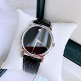 Shop Authentic Movado Museum Black Dial Black Leather Strap Watch For Men - 2100002 - Luxxuri