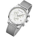 Shop Authentic Calvin Klein City Chronograph White Dial Silver Mesh Bracelet Watch for Men - K2G27126 - Luxxuri