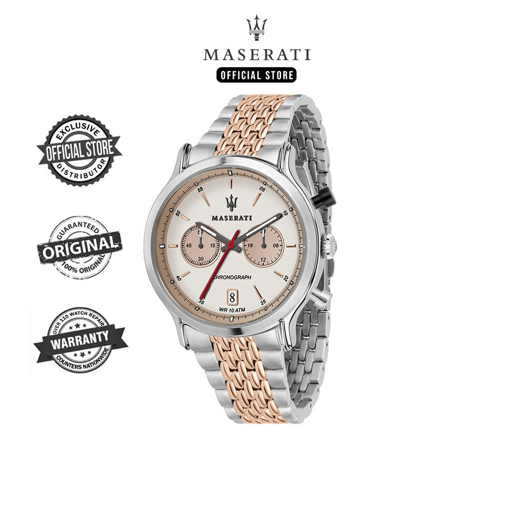  Shop Authentic Maserati Legend Chronograph 42mm Ivory Dial Stainless Steel Watch For Men - R8873638002 - Luxxuri