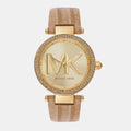  Shop Authentic Michael Kors Parker Three-Hand Gold Dial Brown Leather Strap Watch For Women - MK4725 - Luxxuri