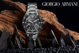  Shop Authentic Emporio Armani Diver Chronograph Black Dial Black Steel Strap Watch For Men - AR11363 - Luxxuri