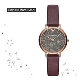  Shop Authentic Emporio Armani Quartz Grey Dial Brown Leather Strap Watch For Women - AR11172 - Luxxuri