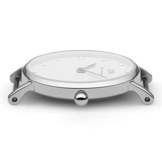  Shop Authentic Daniel Wellington Classy Bristol White Dial Brown Leather Strap Watch For Women - DW00100070 - Luxxuri