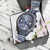  Shop Authentic Michael Kors Lexington Chronograph Blue Dial Blue Steel Strap Watch for Men - MK8480 - Luxxuri