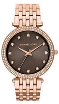 Michael Kors Darci Brown Dial Rose Gold Stainless Steel Strap Watch for Women - MK3217