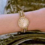  Shop Authentic Guess Gala Diamonds Gold Dial Gold Steel Strap Watch for Women - GW0401L2 - Luxxuri