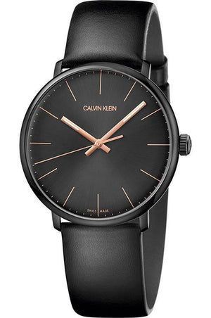  Shop Authentic Calvin Klein High Noon Quartz Black Dial Black Leather Strap Watch for Men - K8M214CB - Luxxuri