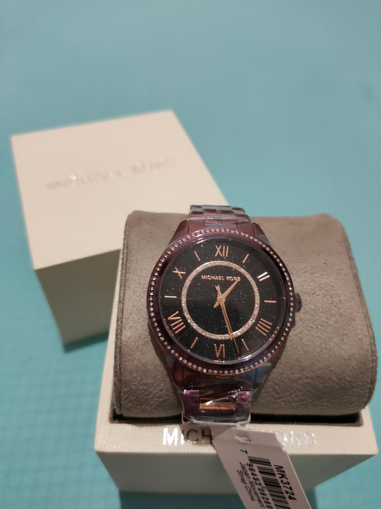  Shop Authentic Michael Kors Lauryn Black Dial Purple Steel Strap Watch for Women - MK3724 - Luxxuri
