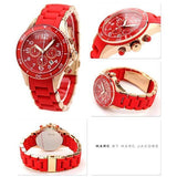  Shop Authentic Marc Jacobs Rock Chronograph Red Dial Red Silicone Strap Watch for Women - MBM2577 - Luxxuri