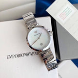  Shop Authentic Emporio Armani Mother of Pearl Dial Silver Steel Strap Watch For Women - AR11235 - Luxxuri