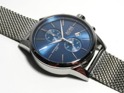  Shop Authentic Hugo Boss Jet Blue Dial Silver Mesh Bracelet Watch for Men - 1513441 - Luxxuri