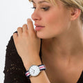  Shop Authentic Daniel Wellington Classic Southampton White Dial Three Tone Nylon Strap Watch For Women - DW00100050 - Luxxuri