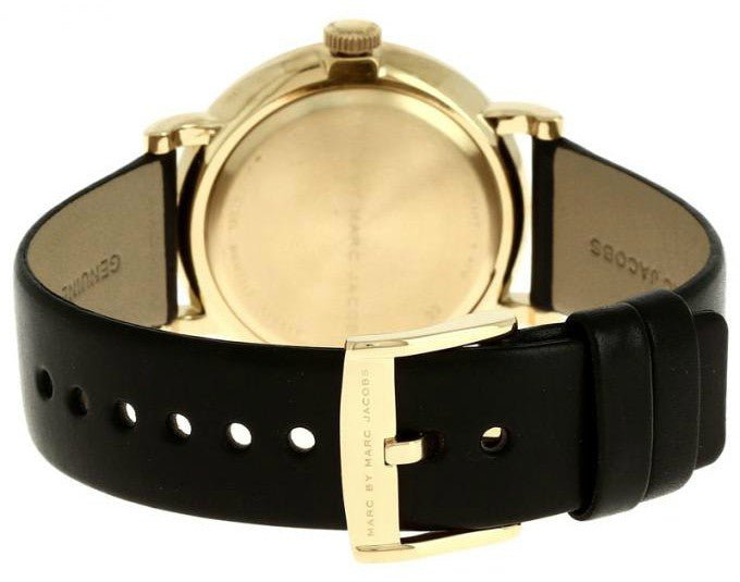  Shop Authentic Marc Jacobs Baker Gold Dial Black Leather Strap Watch for Women - MBM1399 - Luxxuri