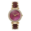 Michael Kors Parker Mother of Pearl Red Dial Two Tone Steel Strap Watch for Women - MK6427